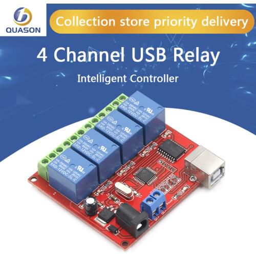 5V 12V 24V 4 Channel USB Relay Control Switch Programmable Computer Control For Smart Home PC Intelligent Controller