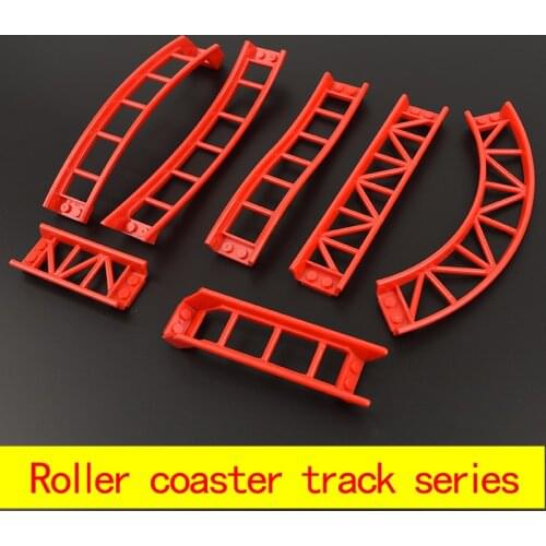 4 pcs roller Coaster Track Curve Straight 25059 25061 26559 26560 26561 34738 26022 building block assembly parts accessories