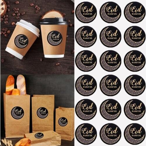 60pcs Eid Mubarak Stickers Happy Ramadan Decor Paper Sticker Gift Lable Seal Sticker Islam Muslim Festival Favor Gifts Labels