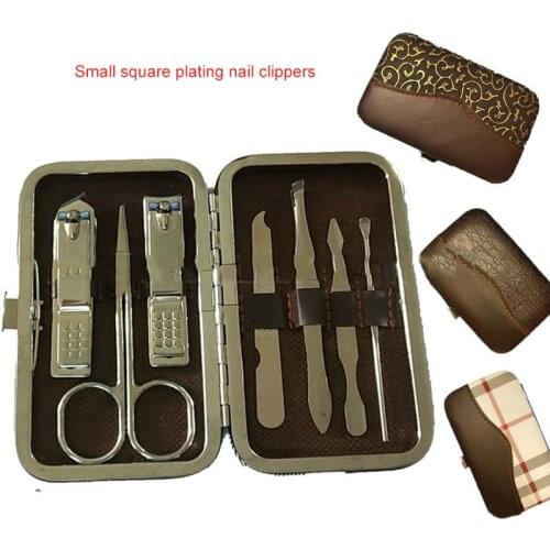 Nail Clippers 7Pcs Stainless Steel Nail Clippers Scissors Suit Set Kits Manicure Stainless Steel Black Nail Clippers Scissors