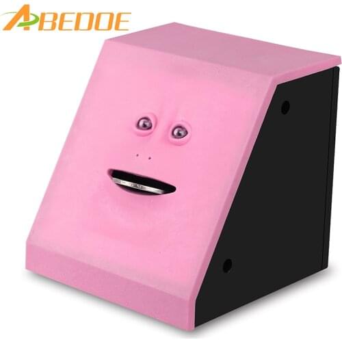 ABEDOE Face Bank Money Safe Box Piggy Banks Eats Coin Box For Money Saving Creative Safes Piggy Bank for Kids Gift Home Decor