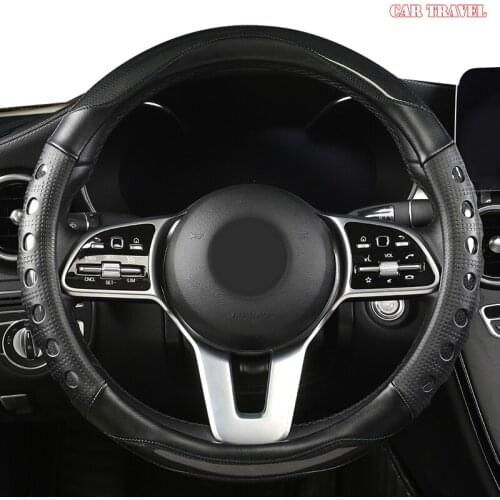 CAR TRAVEL Microfiber Leather Car Steering Wheel Cover For GMC Sierra Yukon Terrain Acadia Savana Envoy Canyon 1500