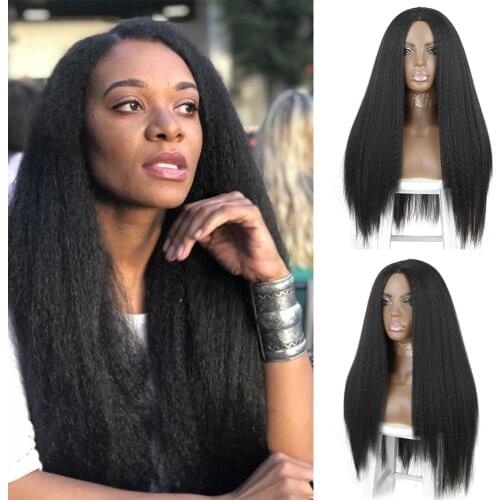 AZQUEEN Synthetic Wigs For Black Women Yaki Straight Long 30inch perruque Wig Baby Hair Heat Resistant Fiber