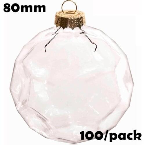 Free Shipping DIY Paintable Christmas Xmas Decoration Ornament/Ball 80mm Glass Strip Sphere, 100/Pack