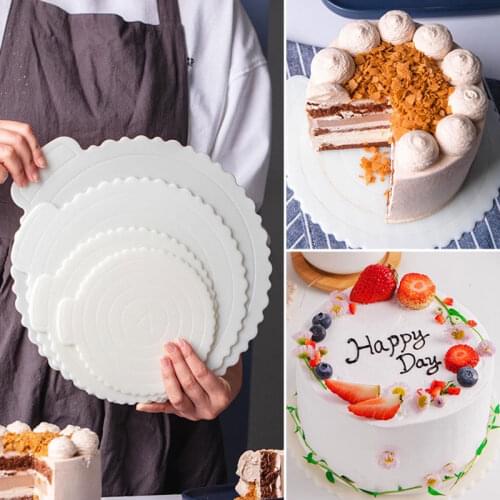 1Pcs Reusable Round Mousse Cake Boards Plastic Cake Base Cupcake Dessert Tray Home Wedding Birthday Party 4/6/8inch