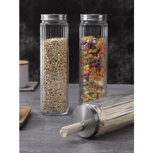 Sealed NoodleDispenser Kitchen Organizer Cereal Storage Box Transparent Glass Food Storage Containers