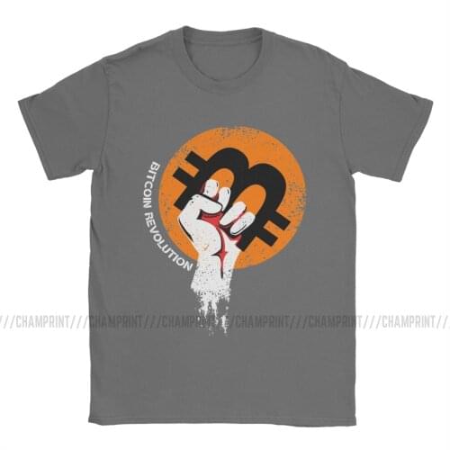 Crypto T-Shirts Men Bitcoin Revolution Cryptocurrency Btc Blockchain Geek Novelty Tees Short Sleeve T Shirt Plus Size Tops