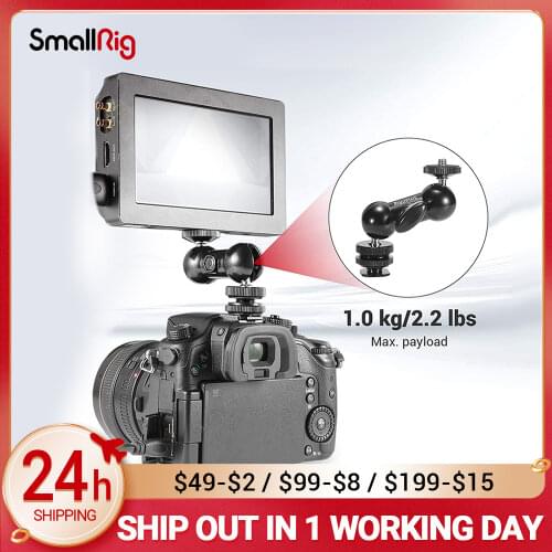SmallRig Cool Ball head V1 Multi-function Double Ball head with Shoe Mount & 1/4" Screw for Monitors Led Light - 1135