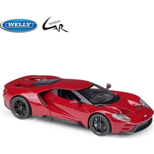Welly 1:24 Model Car Scale 2017 Ford GT Simulator Diecast Race Sports Car Metal Alloy Toy Children Birthday Gift Collections