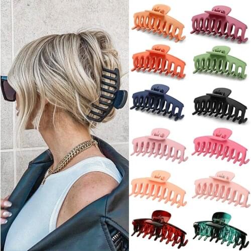Fashion Solid Color Claw Clip Large Barrette Crab Hair Claws Bath Clip Ponytail Clip For Women Girls Hair Accessories Gift
