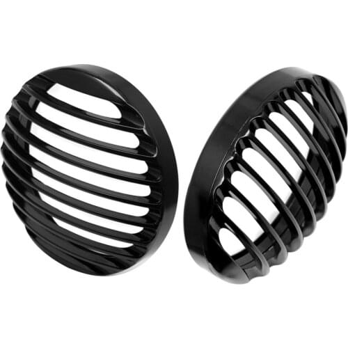 Motorcycle 5.75" 5 3/4" CNC Headlights Grill Cover Fit For Harley Sportster XL 883 1200 2004-2014 Custom XL1200C 1200 Iron Black