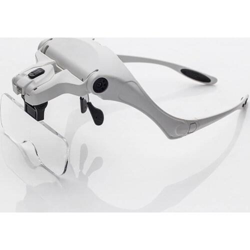 Headband LED Magnifier 1x 1.5x 2x 2.5x 3.5x Head Eye Magnifying Glasses Soldering Repair Illuminated Magnifier Loupe With Lamp