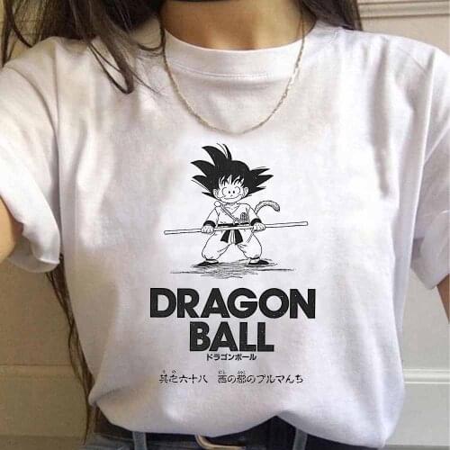 2021 New Dragon Ball Women T Shirt Anime Son Goku Short Sleeve Casual Clothes Cartoons T-shirt Harajuku Kawaii Print Femme Tops