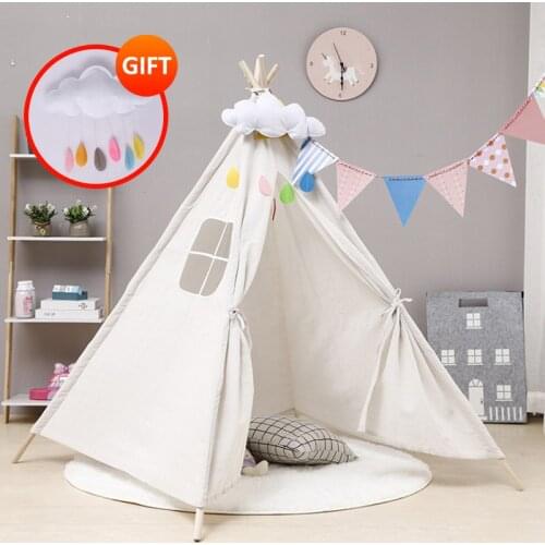 Toy Tent Indoor And Outdoor Kids Tent Portable Teepee Indian Tipi Tent For Children Free Gift Cloud Give Baby Christmas Present