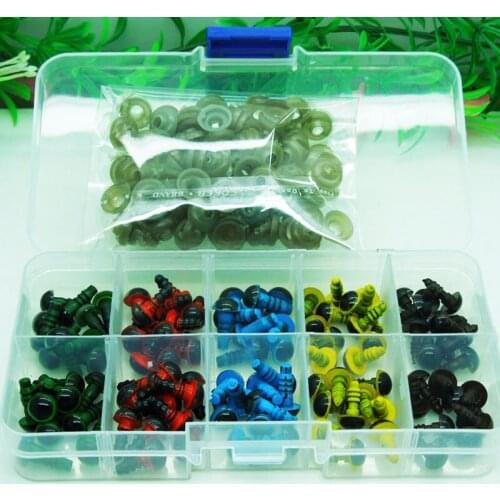 Plastic eyes 8mm Mixed Color Safety Eyes / Plastic Doll eyes For Bear Doll Animal Puppet Making - 100 pcs/lot with box