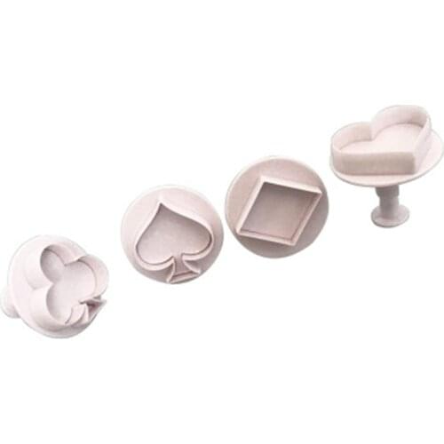 Poker Card Cookie Cutter Plastic Cupcake Sugarcraft Fondant Cutter Poker Set Cake Cutting Mould Cake Decorating Baking Tools