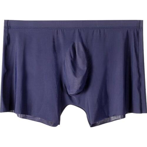Sex Mens Underwear Silk Boxer Briefs Short Breathable Ice Silk Boxer Shorts for Men Panties Soft Briefs L-3XL Plus Size