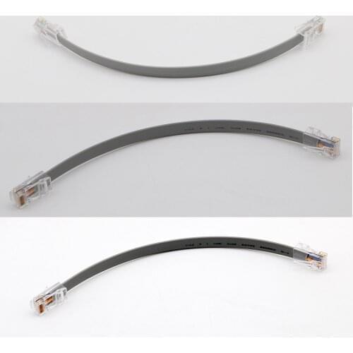 1pc Cat5E Ethernet Cable LAN Shielded Network RJ45 Flat Patch Internet Cable Cord for PC Laptop 20cm Gray