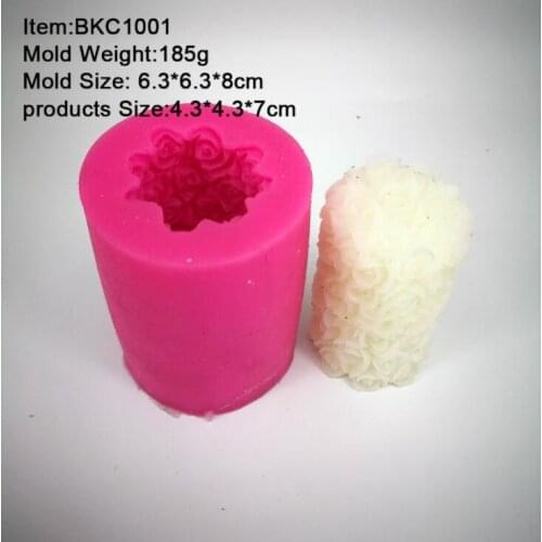 Silicone Concrete Rose Pillar Candle Mould Wedding Decoration Bar Silicone Candle Molds DIY Handmade Flower Mold