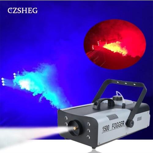 LED stage fog machine 1500W wired remote control Dmx lighting equipment for DJ club disco party DMX512
