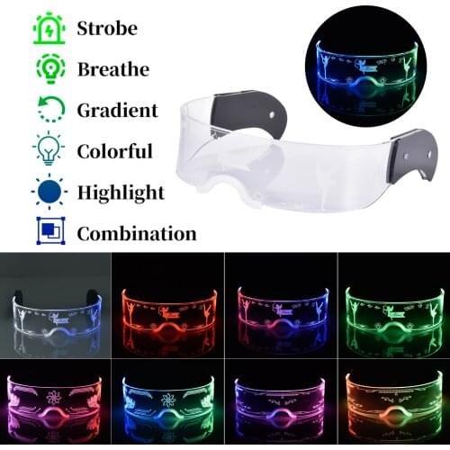 Luminous Glasses Led Glasses Light Up Visor Eyeglasses Acrylic LED Glowing Glasses For For Bar KTV Christmas Birthday Party New