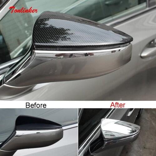 Tonlinker Cover Stickers for SKODA KAROQ 2017-18 Car Styling 2 PCS ABS Chrome Front Head light eyebrow Decoration Cover Stickers