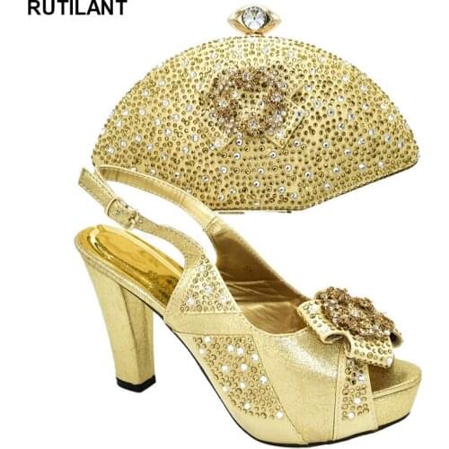 African Party Pumps Shoes and Bag Sandalias Rasteiras Femininas 2019 Buckle Strap Italian Shoes with Matching Bags for Women