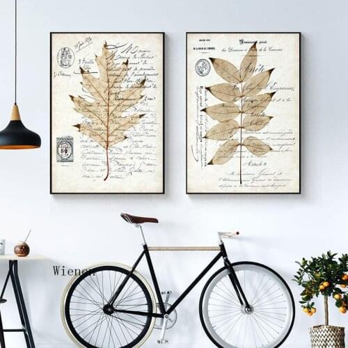 Vintage Leaf Plant Art Poster Canvas Painting On The Print Modular Picture for Living Room Modern Home Decoration No Frame