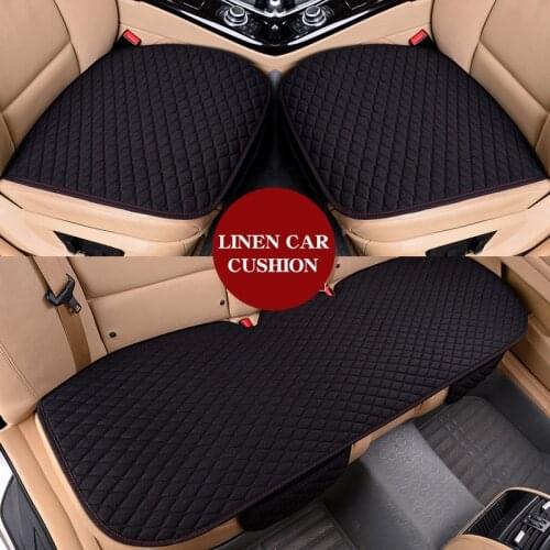 Linen Fabric Car Seat Cover Four Seasons Front Rear Flax Cushion Breathable Protector Mat Pad Auto accessories Universal Size