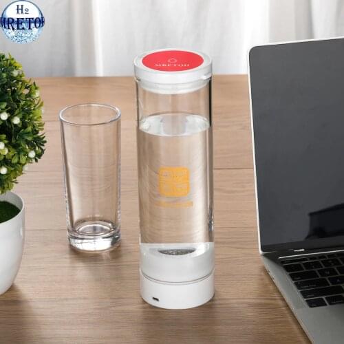 Japane Titanium Electrolysis Ionizer Hydrogen-Rich Water Bottle DuPont Membrane Pure H2 Generator Rechargeable Glass Cup 500ml