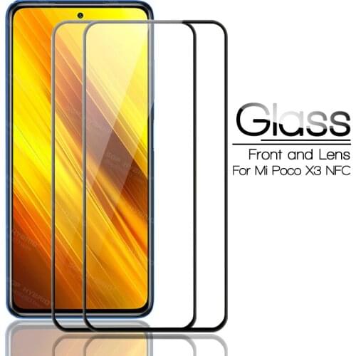 2Pcs Protective Glass for Xiaomi Mi Poco X3 NFC X2 Light Protection Film HD Clean Glas On Xaomi Xiami Mi Poco X3 NFC Safe Glass