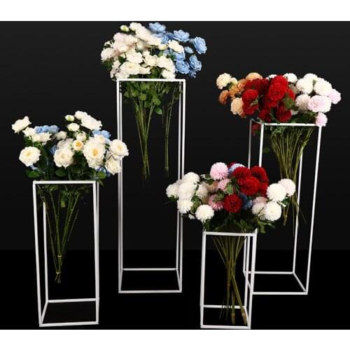 Iron art wedding props four-piece rectangular set wedding stage decoration ornaments three-dimensional geometric box road guide