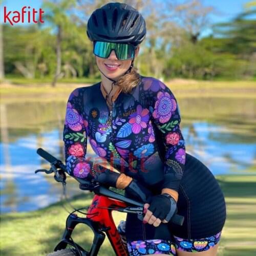 Kafeet Womens New Long-sleeved Uniform Cycling Jersey Sweatshirt Macaquinho GO Mountain Temperament Jumpsuit Suit