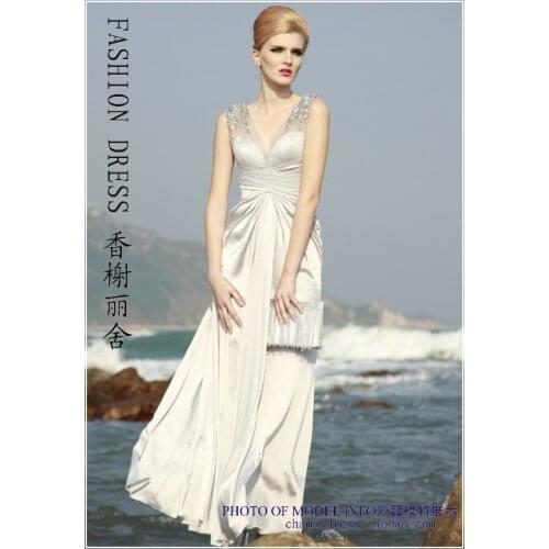 Free shipping 2018 new fashion long vestido longo robe de soiree formal crystal sexy backless gown party bridesmaid dresses