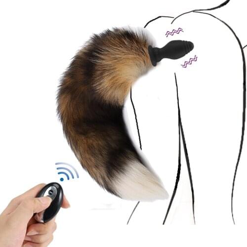 10 Frequency Vibratiing Anal Plug Tail Butt Plug for Women Gay Anal Prostate Massager Anus Dilator Sex Toys for Couple Sex Games