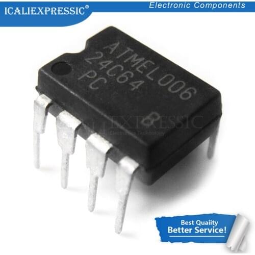 10PCS AT24C64 DIP8 AT24C64A DIP 24C64 DIP AT24C64N DIP-8 new and original IC