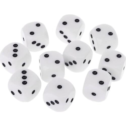 New 10Pcs 16mm D3 Six Sided Dices Beads For Dungeons & Dragon D&D RPG Poly Desktop Table Playing Games