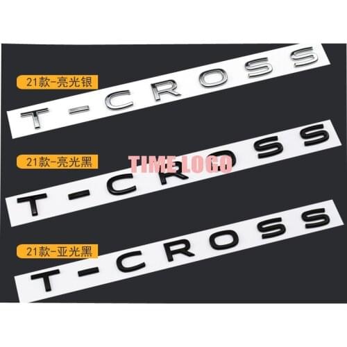 2021 3D Font Letters Emblem for T-CROSS Car Styling Refitting Middle Trunk Logo Badge Sticker Chrome Matte Black Glossy Black
