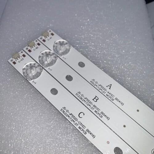 LED Backlight strip 5/4 lamps For AKAI 55'' TV AKTV551 JS-D-JP5520-A41EC B51EC C51EC (60416) MS-L0956 6V/LED