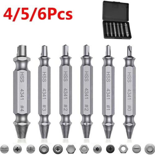 4 PCS Damaged Screw Extractor Drill Bit Set Stripped Broken Screw Bolt Remover Extractor Easily Take Out Demolition Tools