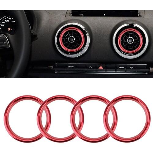 4Pcs/Set Car Air Conditioner Vent Frame Cover Trim For Audi A3 8V 2013-2019 Aluminum Decorative Stickers Interior Accessories