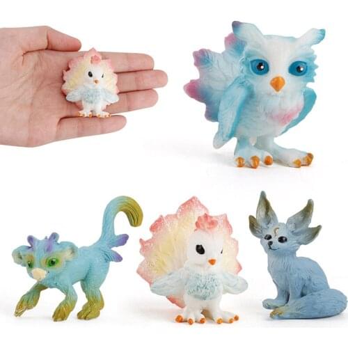 4style 2019 new arrival mini 3.5-5.5cm fairy tale legend small elf model bird chick fox monkey elf static solid model