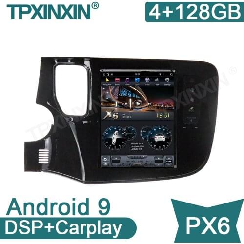 Android 9 4+128G PX6 For Mitsubishi Outlander 2014-2018 GPS Navigation Headunit Multimedia Player Radio Tape Recorder