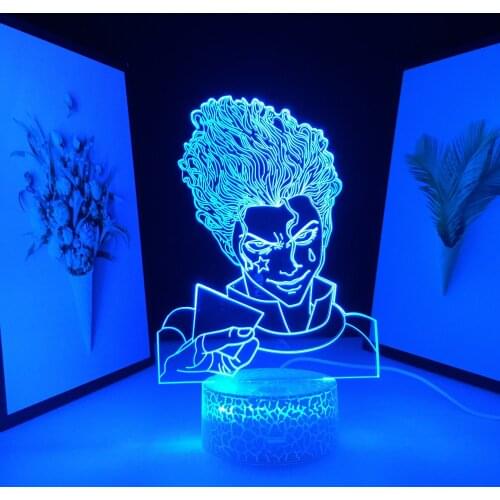Anime Hunter X Hunter Hisoka 3D Lamp for Bedroom Decor Nightlight Room Table Lamp Birthday Gift Manga LED Night Light