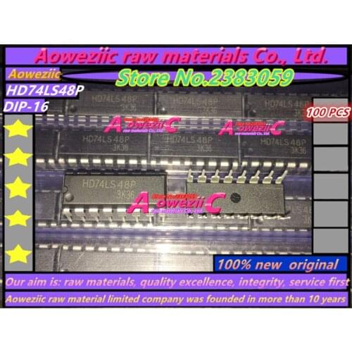 Aoweziic 100% new original 74LS48 HD74LS48P SN74LS48N DIP-16 Decoder / driver