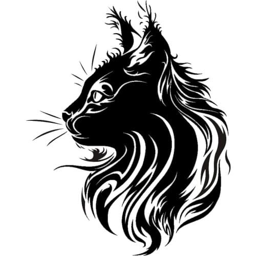 16*19.9CM Car Styling Vinyl Decal Animal Cat Decorative Stickers Fashion Cartoon Accessories Black/Silver for Cadillac Stickers