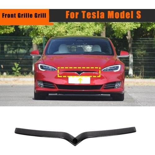 Car accessories For Tesla Model S Front Bumper Grille Grill Covers 2016 2017 2018 2019 Carbon fiber