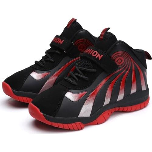 Boys Basketball Shoes 2019 High Quality Thick Sole Non-slip Outdoor Kids Sneakers Footwear Rubber Children Sports Shoes Basket