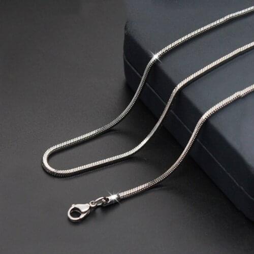1.5mm 2mm 3mm Stainless Steel Chains Necklaces Mens Womens Silver color Round Snake Chain Jewelry Waterproof Never Fade