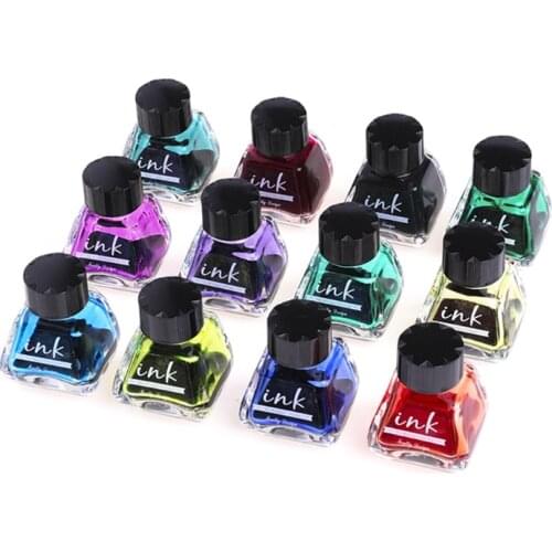 1 Bottle Pure Colorful 30ml Fountain Pen Ink Non-carbon Refilling Inks Student Stationery School Office Supplies